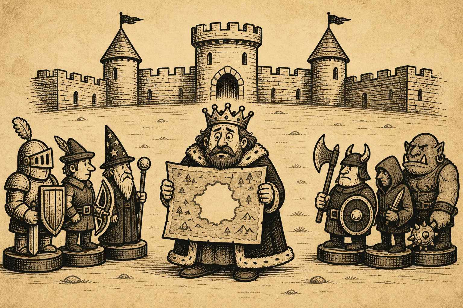 The official battle map successfully locates the Castle, both visiting armies and one kingdom-shaped administrative mystery.