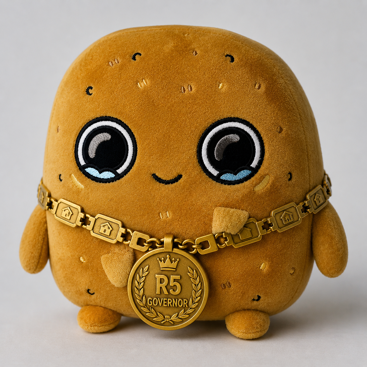 Nuggie Era engraving: the Nutrition Ministry's R5 Governor medallion, issued after the kingdom entered the Age of Chicken Nugget.